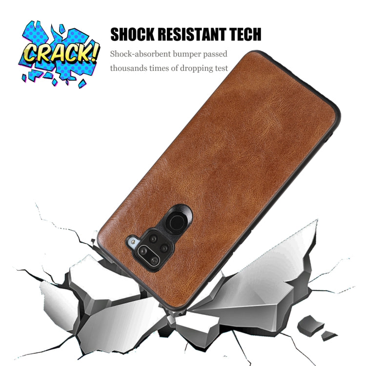 For Xiaomi Redmi Note 9 Crazy Horse Textured Calfskin PU+PC+TPU Case