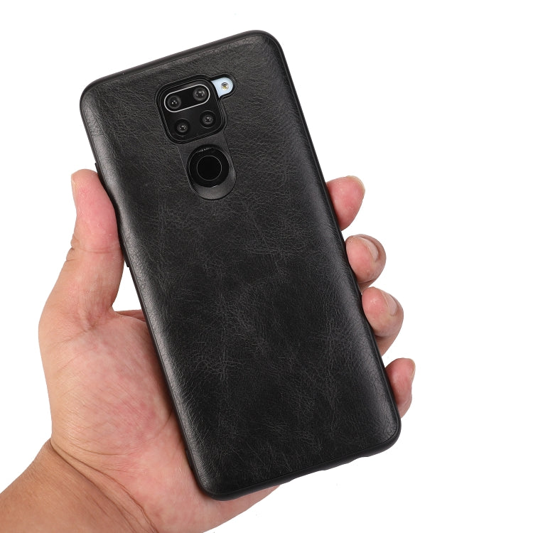 For Xiaomi Redmi Note 9 Pro Crazy Horse Textured Calfskin PU+PC+TPU Case