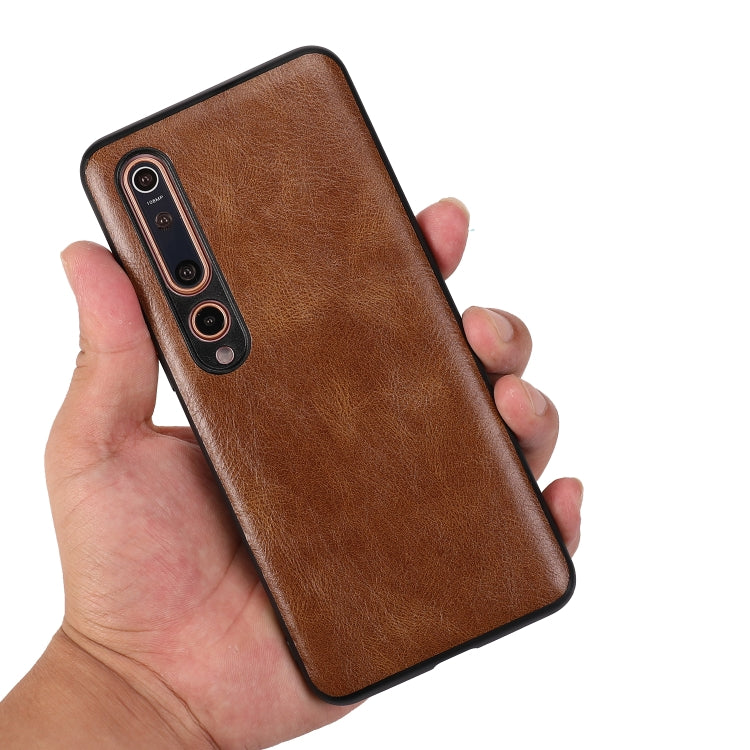 For Xiaomi 10 5G Crazy Horse Textured Calfskin PU+PC+TPU Case