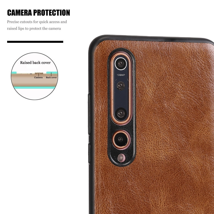 For Xiaomi 10 5G Crazy Horse Textured Calfskin PU+PC+TPU Case