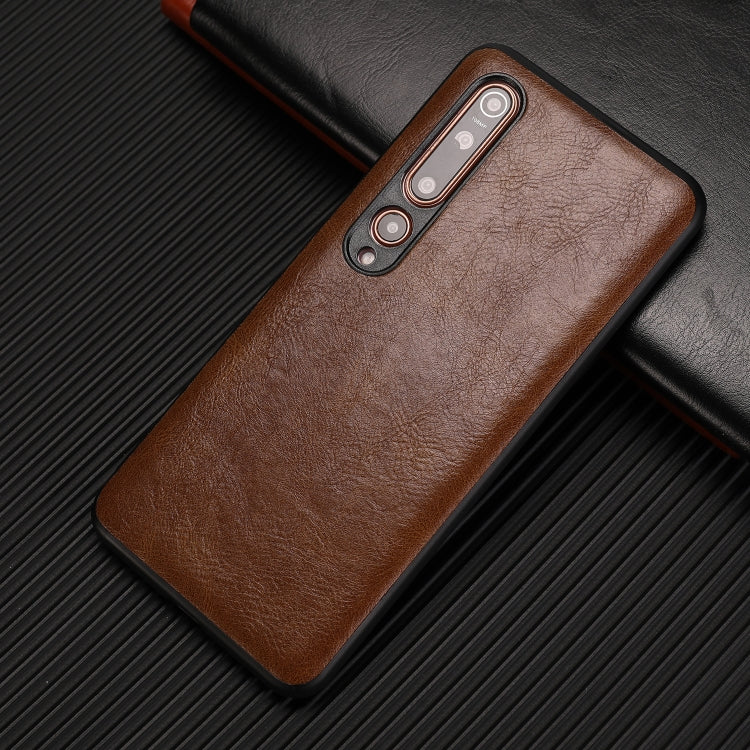 For Xiaomi 10 5G Crazy Horse Textured Calfskin PU+PC+TPU Case