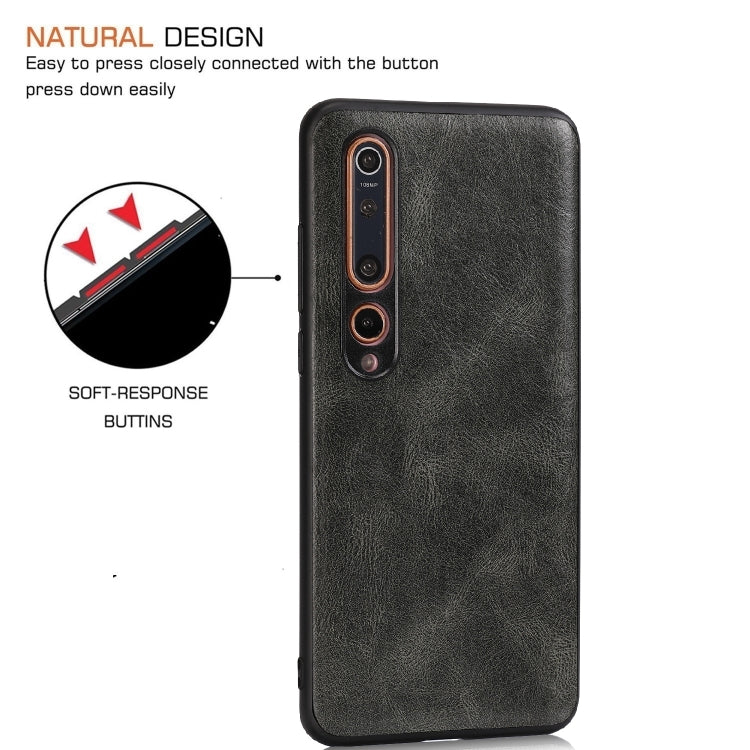 For Xiaomi 10 Lite Crazy Horse Textured Calfskin PU+PC+TPU Case