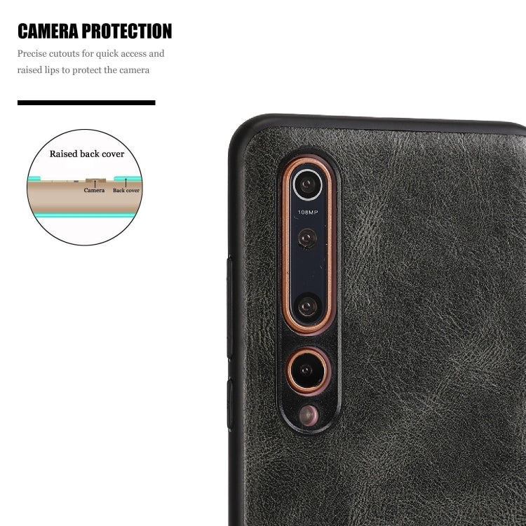 For Xiaomi 10 Lite Crazy Horse Textured Calfskin PU+PC+TPU Case