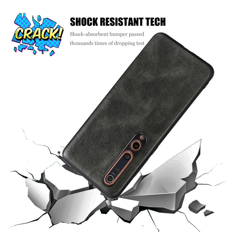 For Xiaomi 10 Lite Crazy Horse Textured Calfskin PU+PC+TPU Case