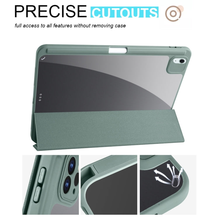 For iPad Air 11 2026 / 2024 / 2025 Acrylic 3-folding Smart Leather Tablet Case