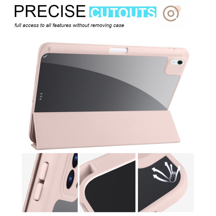 For iPad Air 11 2026 / 2024 / 2025 Acrylic 3-folding Smart Leather Tablet Case