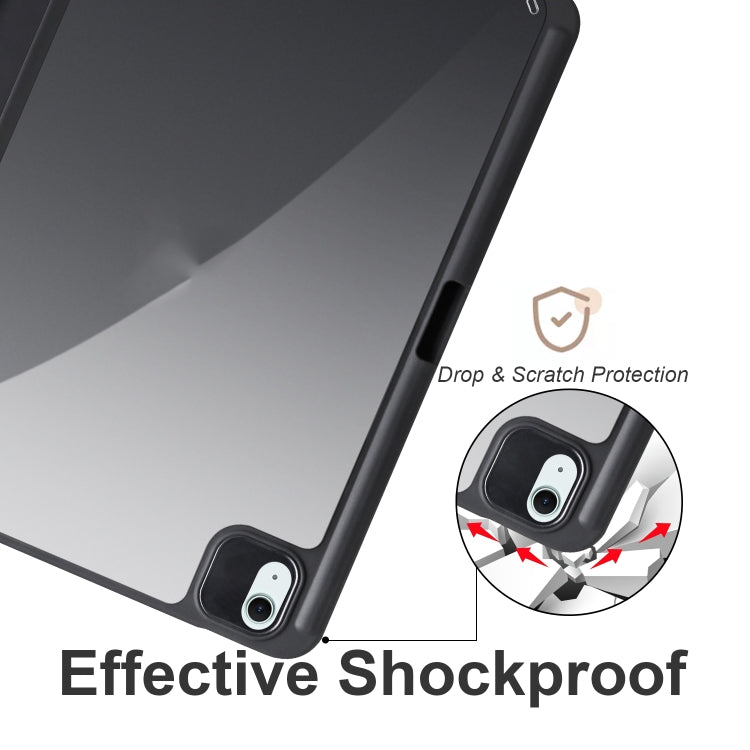 For iPad Air 11 2026 / 2024 / 2025 Acrylic 3-folding Smart Leather Tablet Case