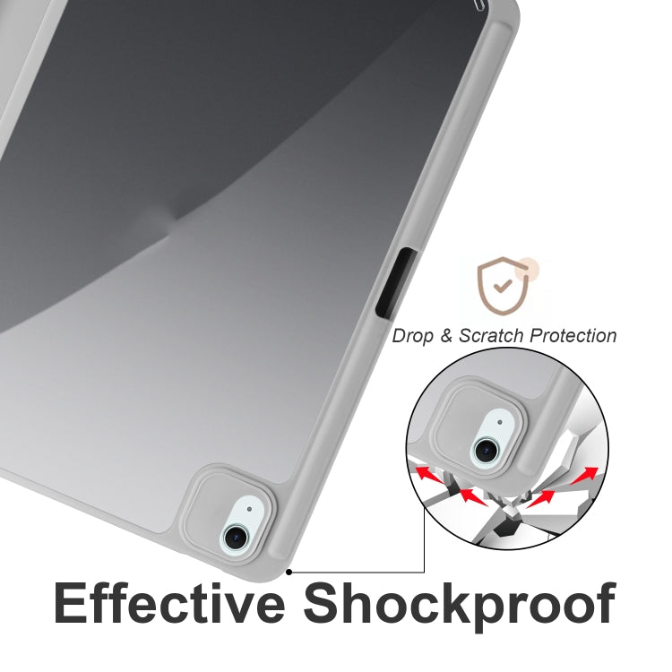 For iPad Air 11 2026 / 2024 / 2025 Acrylic 3-folding Smart Leather Tablet Case