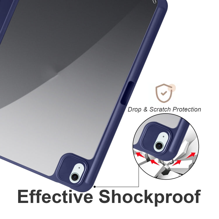 For iPad Air 11 2026 / 2024 / 2025 Acrylic 3-folding Smart Leather Tablet Case