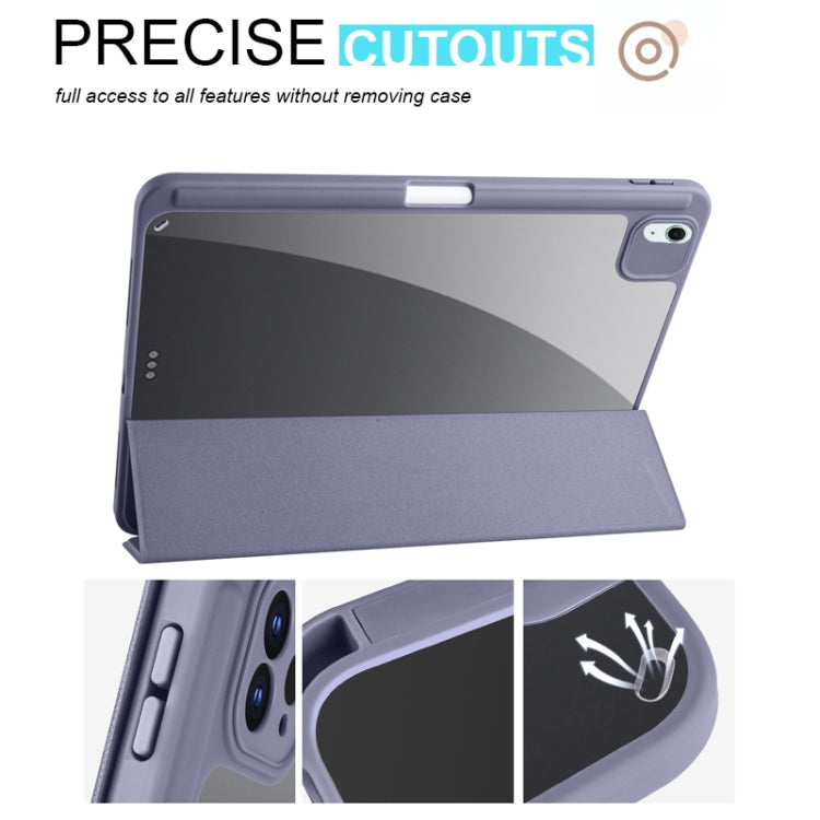 For iPad Air 11 2026 / 2024 / 2025 Acrylic 3-folding Smart Leather Tablet Case