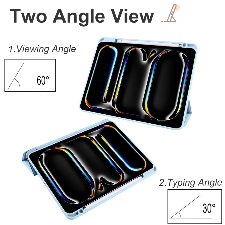 For iPad Pro 13 2025 / 2024 Acrylic 3-folding Smart Leather Tablet Case
