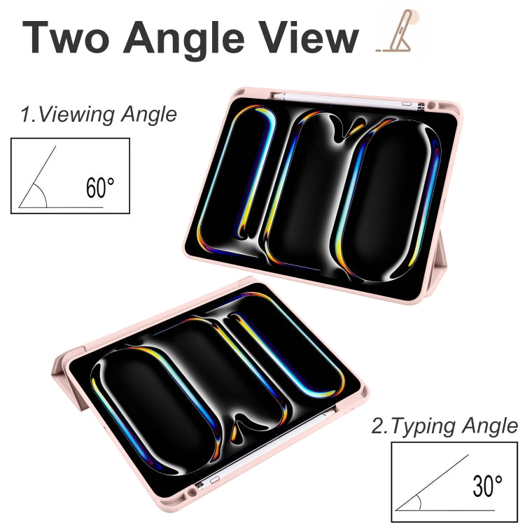 For iPad Pro 13 2025 / 2024 Acrylic 3-folding Smart Leather Tablet Case