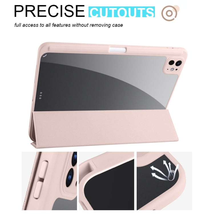 For iPad Pro 13 2025 / 2024 Acrylic 3-folding Smart Leather Tablet Case