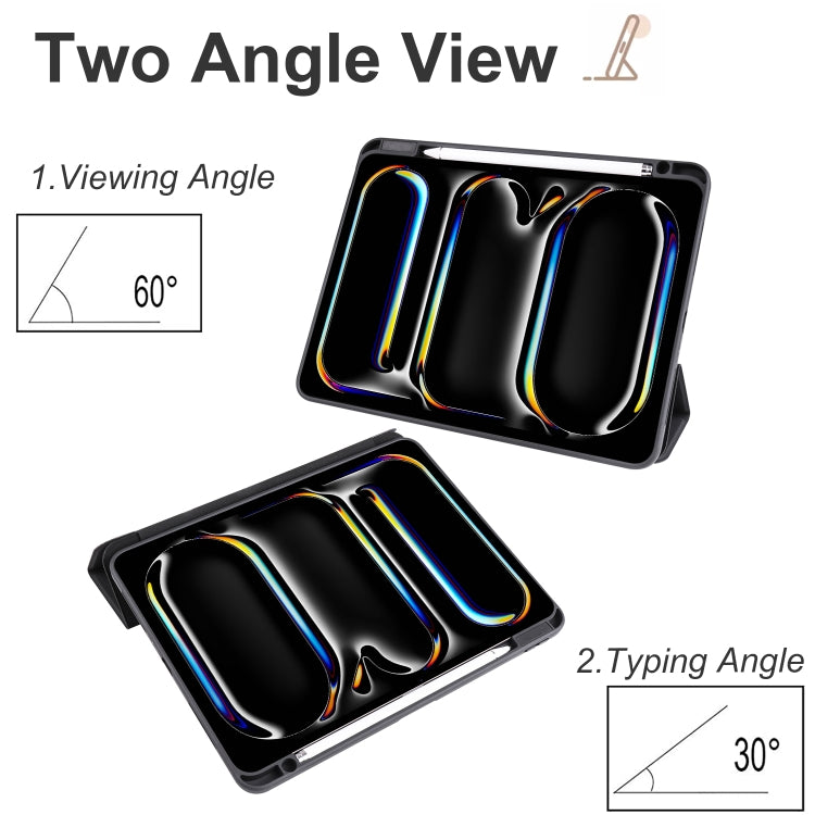 For iPad Pro 13 2025 / 2024 Acrylic 3-folding Smart Leather Tablet Case