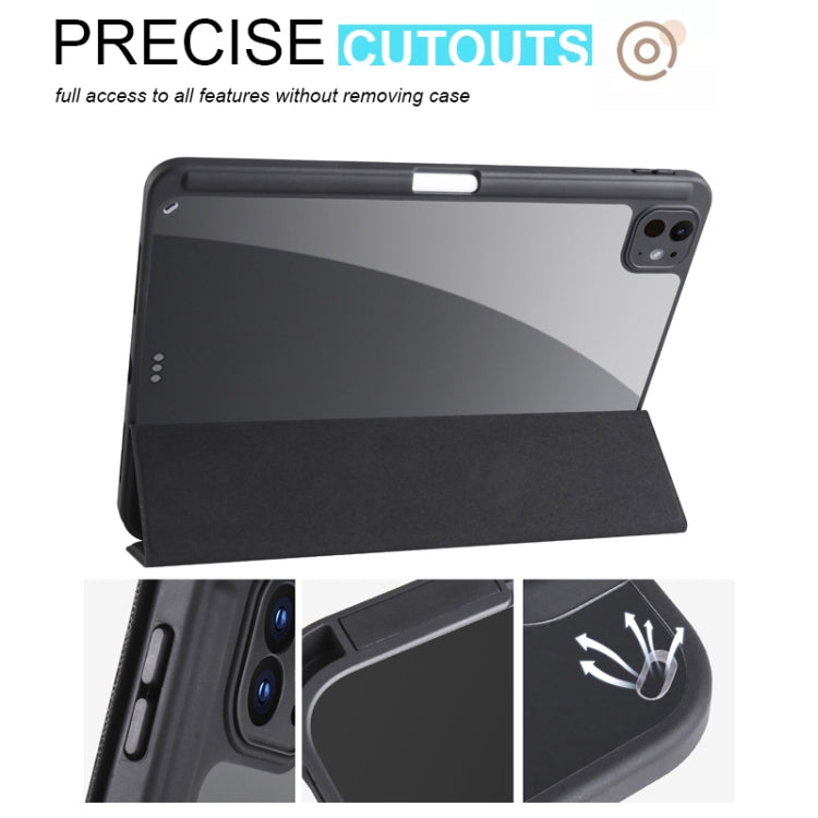 For iPad Pro 13 2025 / 2024 Acrylic 3-folding Smart Leather Tablet Case