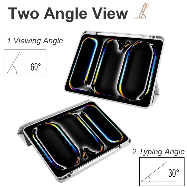 For iPad Pro 13 2025 / 2024 Acrylic 3-folding Smart Leather Tablet Case