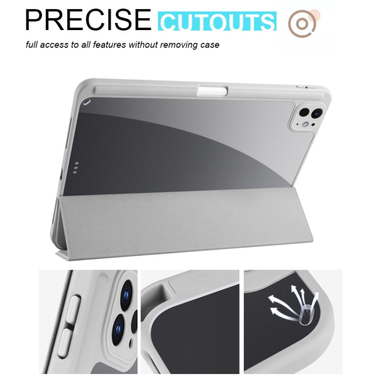 For iPad Pro 13 2025 / 2024 Acrylic 3-folding Smart Leather Tablet Case