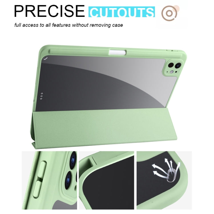 For iPad Pro 13 2025 / 2024 Acrylic 3-folding Smart Leather Tablet Case