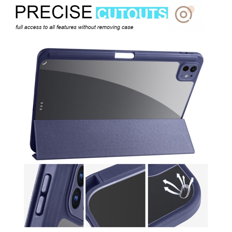 For iPad Pro 13 2025 / 2024 Acrylic 3-folding Smart Leather Tablet Case