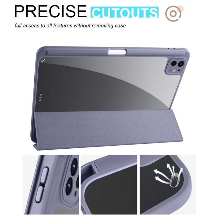 For iPad Pro 13 2025 / 2024 Acrylic 3-folding Smart Leather Tablet Case