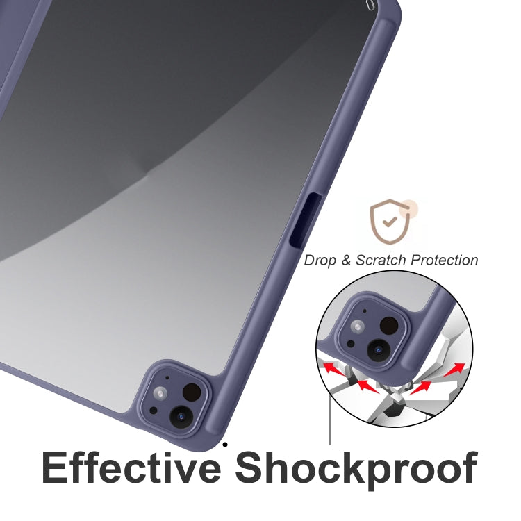 For iPad Pro 13 2025 / 2024 Acrylic 3-folding Smart Leather Tablet Case