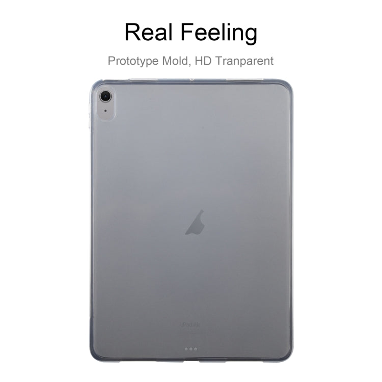For iPad Air 11 2026 / 2025 / 2024 / 5 / 4 0.75mm Shockproof Outside Glossy Inside Frosted TPU Tablet Case - Transparent