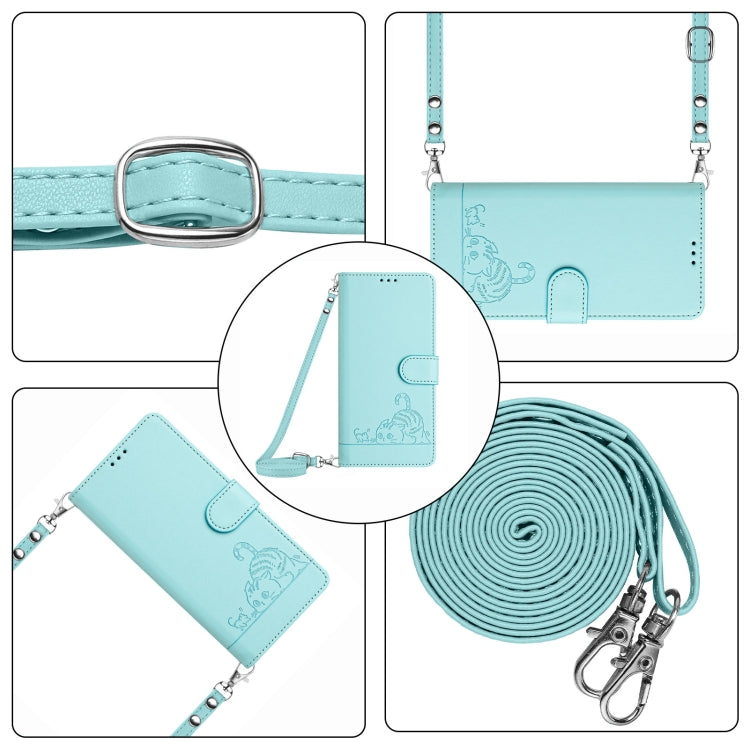 For Tecno Camon 30 5G CL7 Cat Rat Embossed Pattern RFID Leather Phone Case with Lanyard