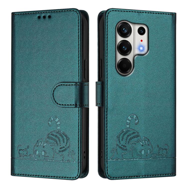 For Tecno Camon 50 Pro 4G Cat Rat Embossed Pattern RFID Leather Phone Case with Lanyard