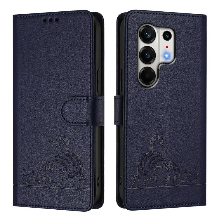 For Tecno Camon 50 Pro 4G Cat Rat Embossed Pattern RFID Leather Phone Case with Lanyard