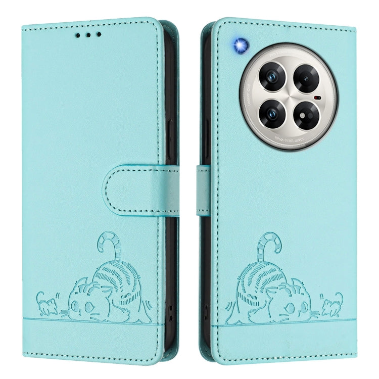 For Infinix Zero 40 4G / 5G Cat Rat Embossed Pattern RFID Leather Phone Case with Lanyard