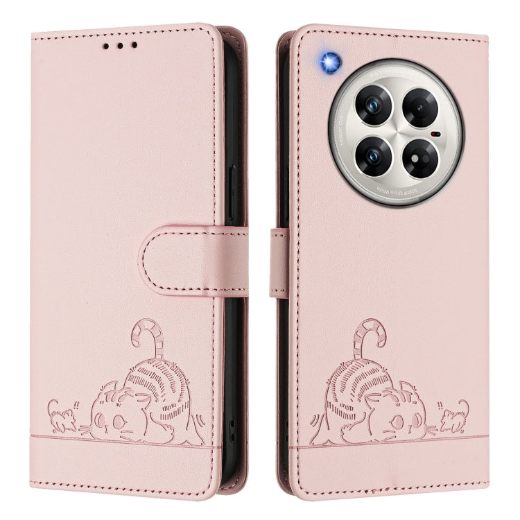 For Infinix Zero 40 4G / 5G Cat Rat Embossed Pattern RFID Leather Phone Case with Lanyard