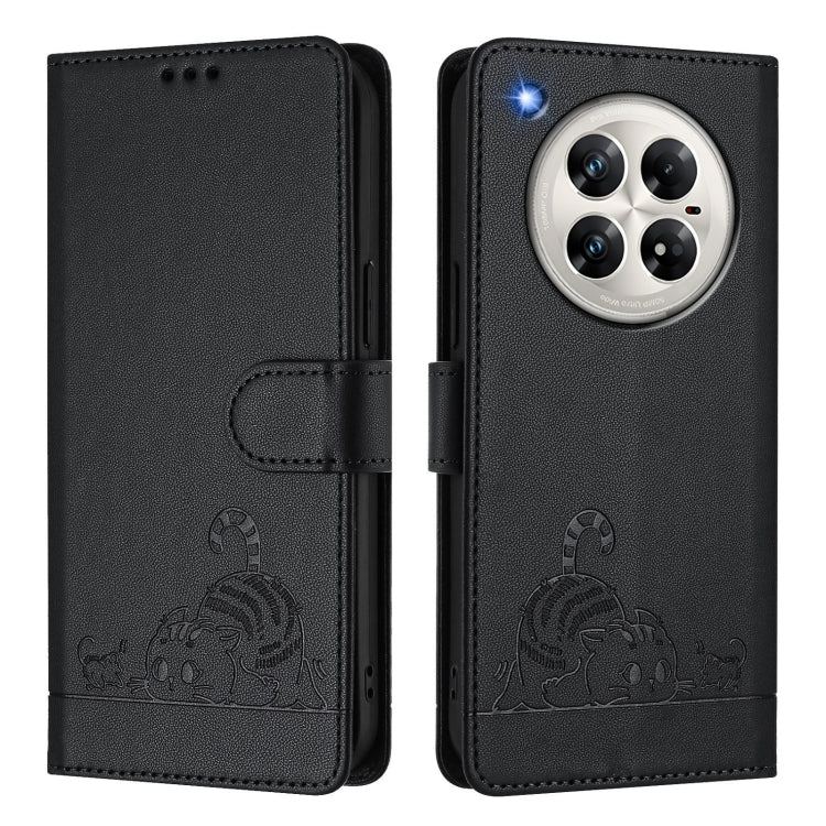 For Infinix Zero 40 4G / 5G Cat Rat Embossed Pattern RFID Leather Phone Case with Lanyard