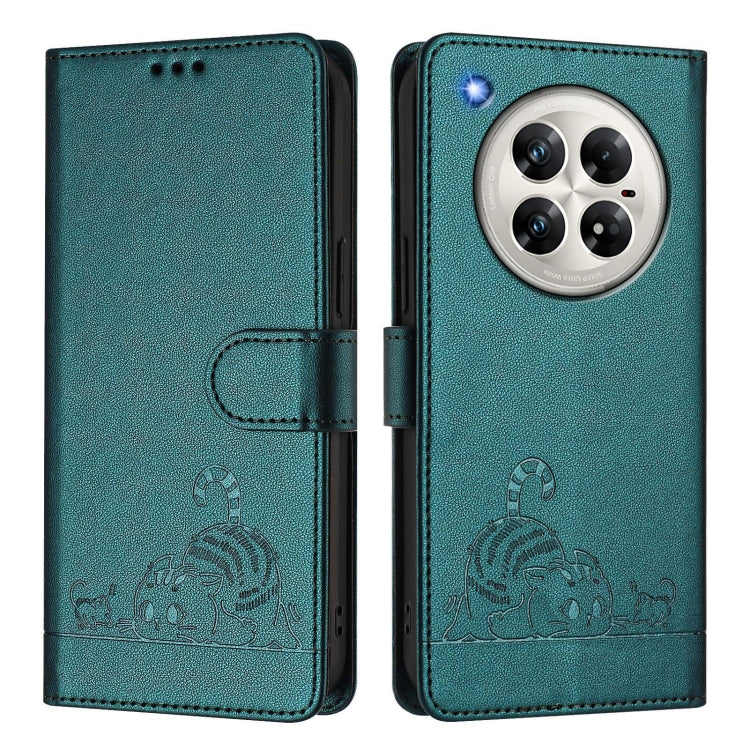 For Infinix Zero 40 4G / 5G Cat Rat Embossed Pattern RFID Leather Phone Case with Lanyard