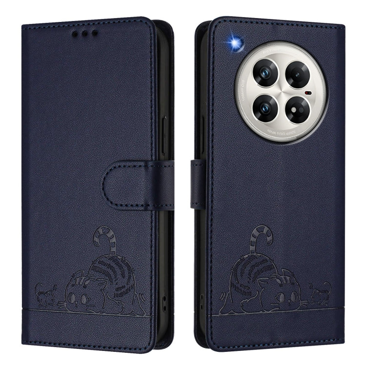 For Infinix Zero 40 4G / 5G Cat Rat Embossed Pattern RFID Leather Phone Case with Lanyard