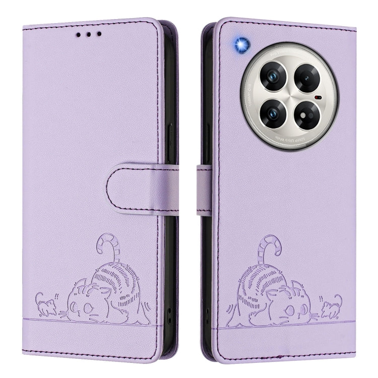 For Infinix Zero 40 4G / 5G Cat Rat Embossed Pattern RFID Leather Phone Case with Lanyard