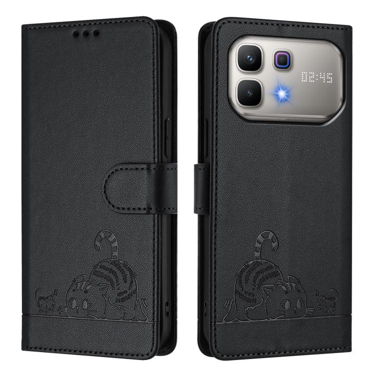 For Infinix Note 60 5G / 60 Pro 5G Cat Rat Embossed Pattern RFID Leather Phone Case with Lanyard