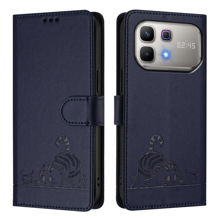 For Infinix Note 60 5G / 60 Pro 5G Cat Rat Embossed Pattern RFID Leather Phone Case with Lanyard