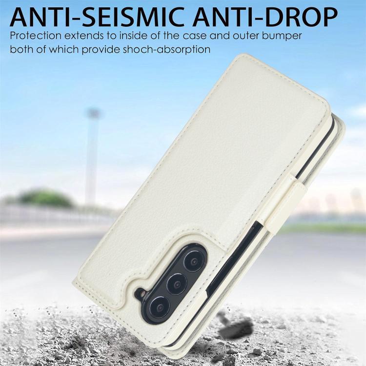 For Samsung Galaxy Z Fold7 Solid Color Multifunctional Folding Leather Phone Case with Pen Slot
