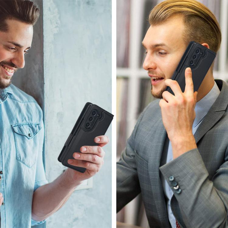 For Samsung Galaxy Z Fold7 Solid Color Multifunctional Folding Leather Phone Case with Pen Slot