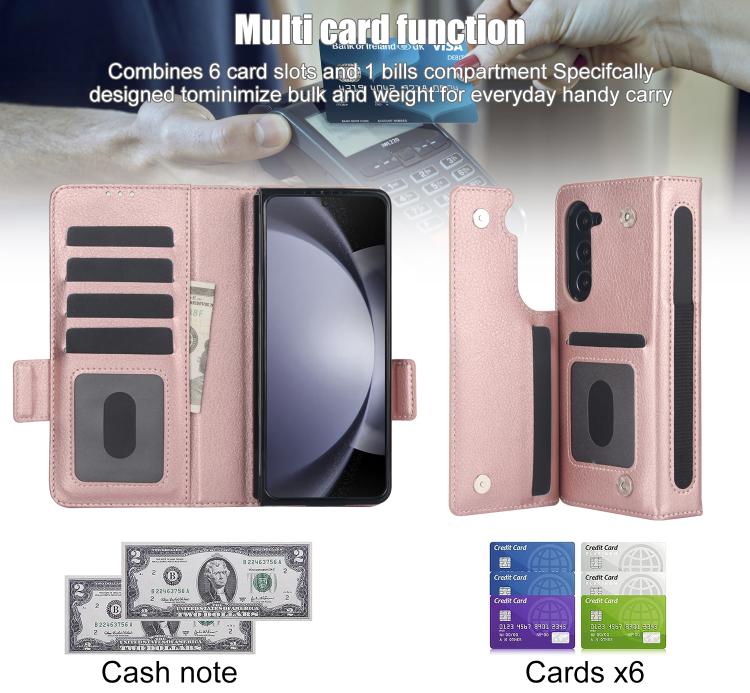 For Samsung Galaxy Z Fold7 Solid Color Multifunctional Folding Leather Phone Case with Pen Slot