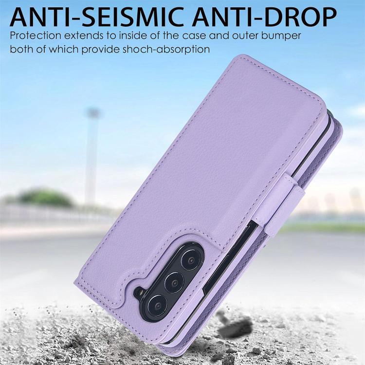 For Samsung Galaxy Z Fold7 Solid Color Multifunctional Folding Leather Phone Case with Pen Slot