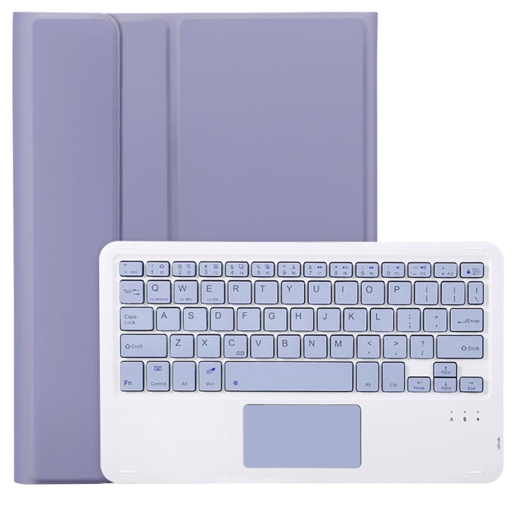 For iPad Pro 11 2024 A13B-A Lambskin Texture Bluetooth Touch Square Keyboard Leather Tablet Case with Pen Slot