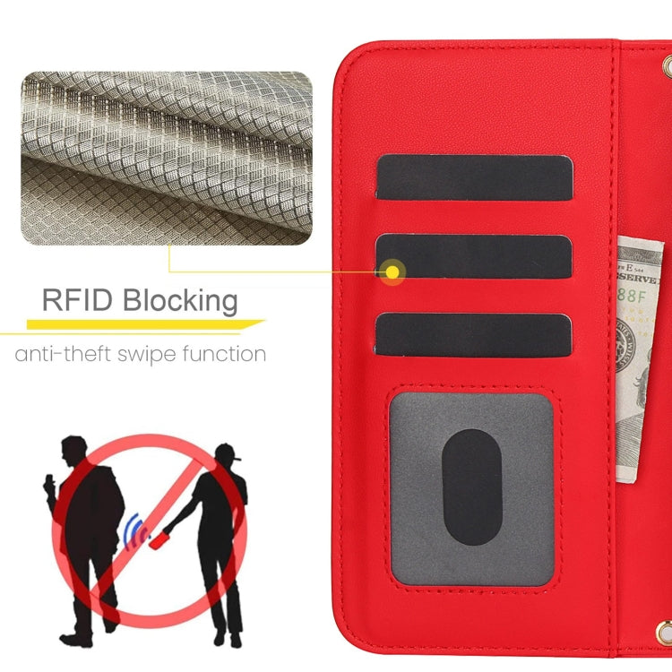 For iPhone 11 Pro Max Crossbody Multifunction Rhombic Leather Phone Case