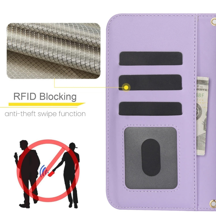 For iPhone 7 Plus / 8 Plus Crossbody Multifunction Rhombic Leather Phone Case