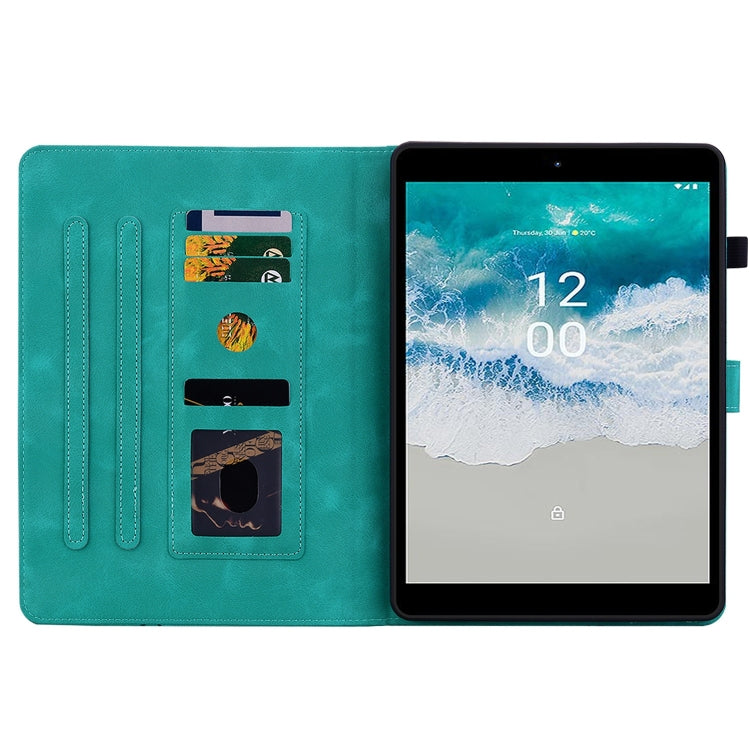 For Nokia T21 Lily Embossed Leather Tablet Case