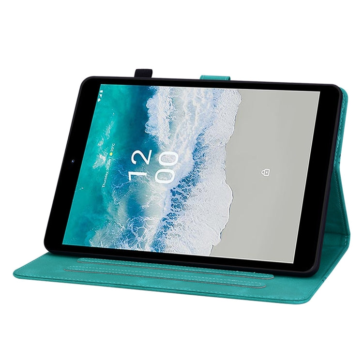 For Nokia T21 Lily Embossed Leather Tablet Case