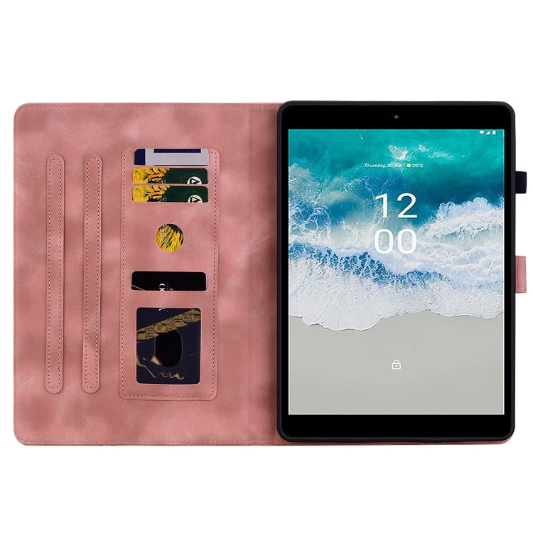 For Nokia T21 Lily Embossed Leather Tablet Case