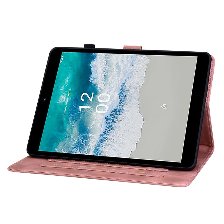 For Nokia T21 Lily Embossed Leather Tablet Case