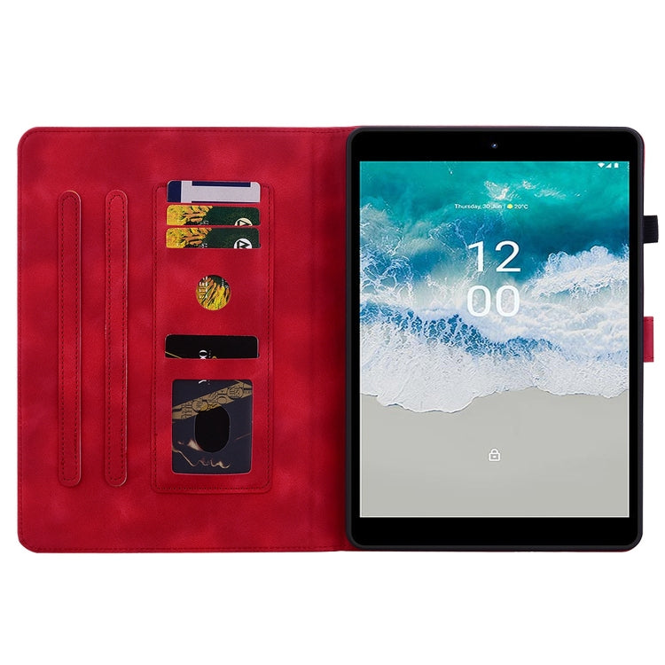 For Nokia T21 Lily Embossed Leather Tablet Case