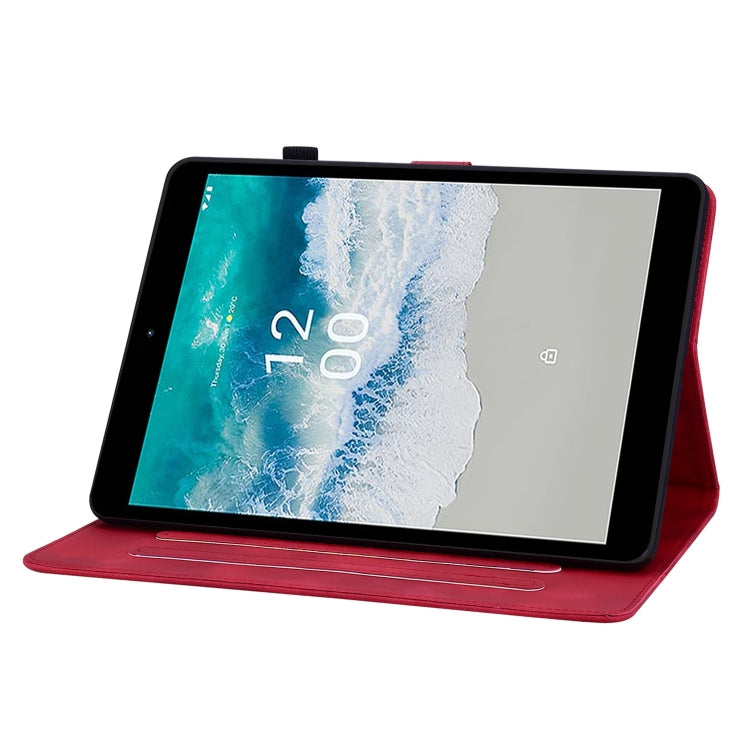 For Nokia T21 Lily Embossed Leather Tablet Case